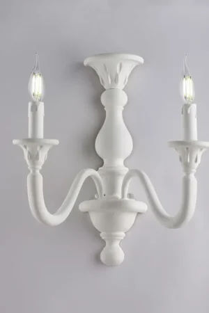 Applique da parete classica con struttura in legno con doppio braccio - 42W - IP20 Soddisfatti O Rimborsati