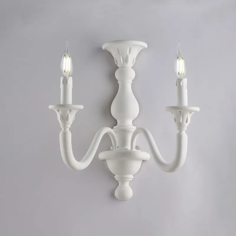Applique da parete classica con struttura in legno con doppio braccio - 42W - IP20 Soddisfatti O Rimborsati
