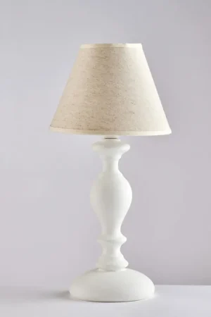 Abatjour classica da comodino con struttura in metallo e paralume in tessuto - 42W - IP20 Saldi