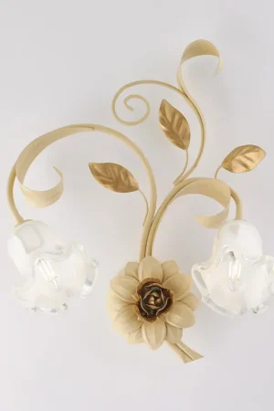 Applique classica da parete doppio diffusore in vetro e struttura in metallo - 42W - IP20 Prezzo Ridotto