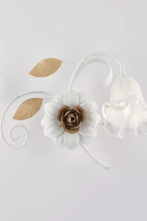 Applique classica da parete singolo diffusore in vetro e struttura in metallo - 42W - IP20 Miglior Prezzo