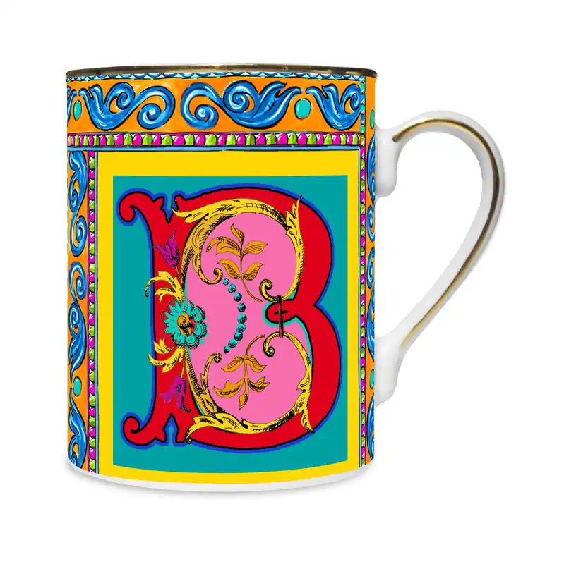 Mug in porcellana dal design classico "lettera B" Scelto Dai Clienti