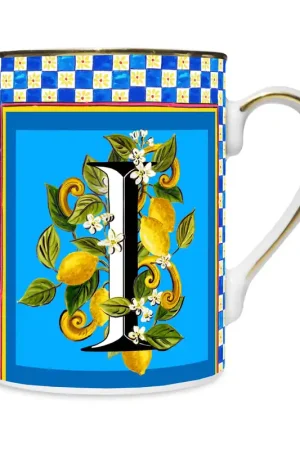 Mug in porcellana dal design classico "lettera I" Miglior Prezzo