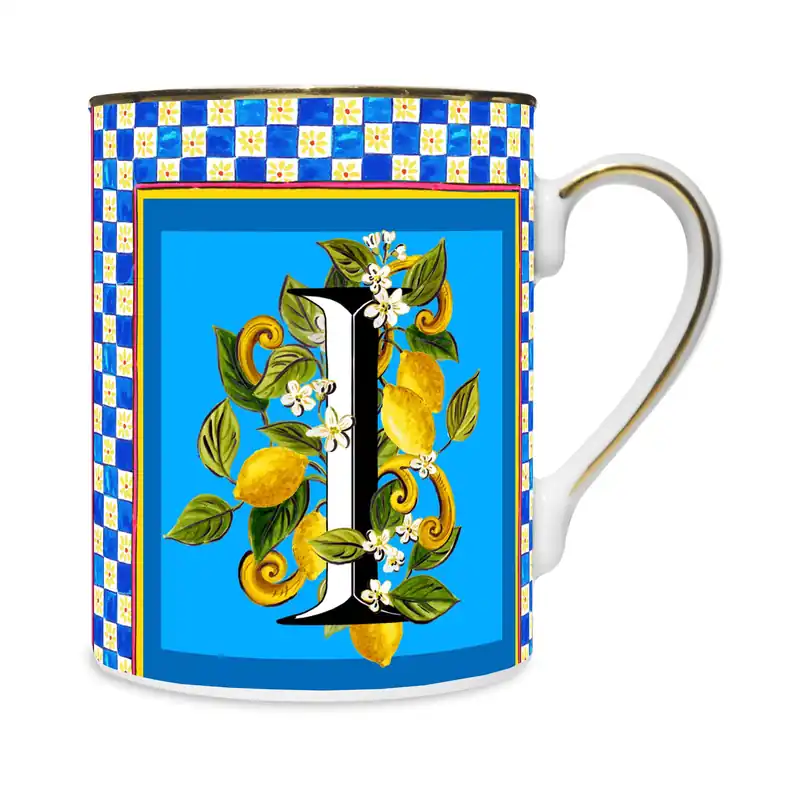 Mug in porcellana dal design classico "lettera I" Miglior Prezzo