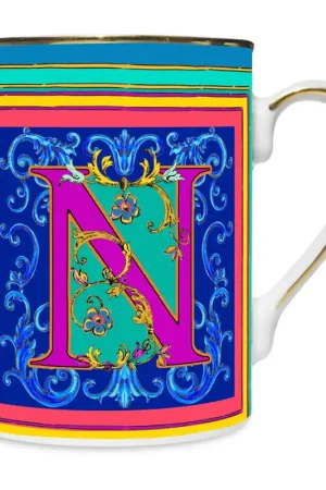 Mug in porcellana dal design classico "lettera N" Prezzo Conveniente