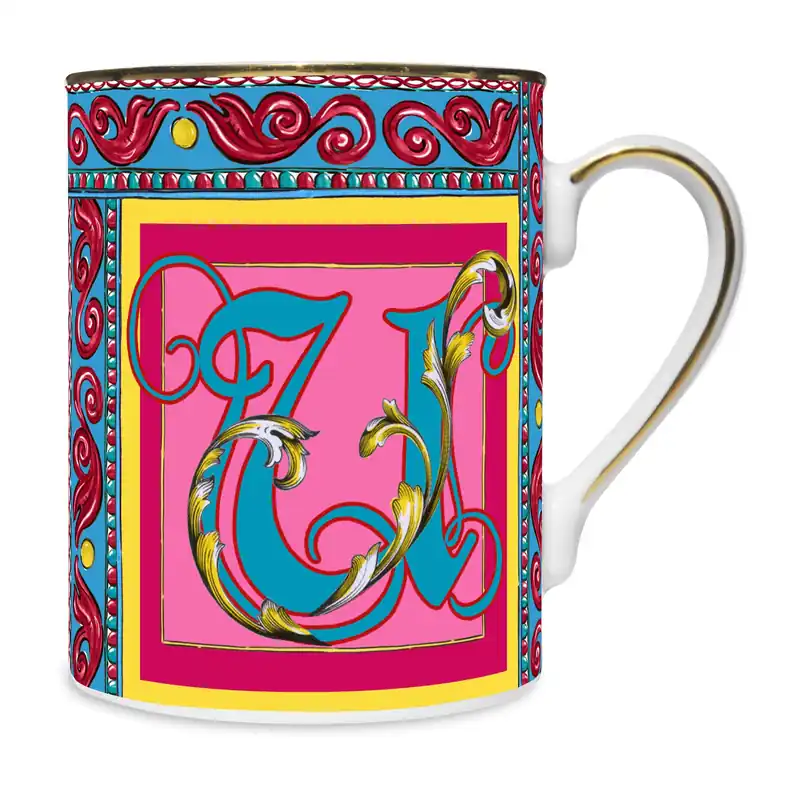 Mug in porcellana dal design classico "lettera U" Prezzo Conveniente