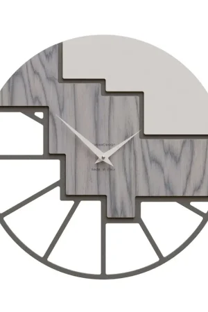 Saldi Orologio da parete rotondo in legno dal design moderno ed elegante