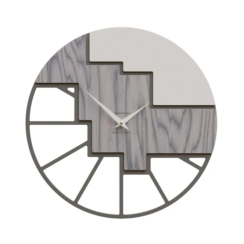 Saldi Orologio da parete rotondo in legno dal design moderno ed elegante