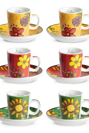 Set 6 tazzine di caffè in porcellana dal design moderno Solo Oggi