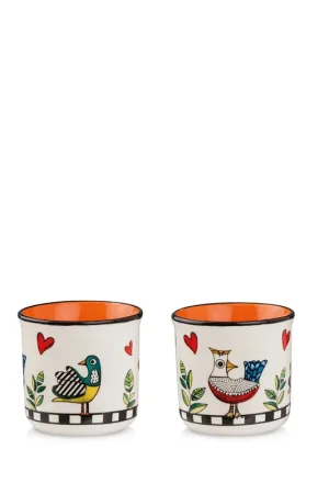 Acquista Ora Set 2 bicchieri in porcellana decorata dal design moderno