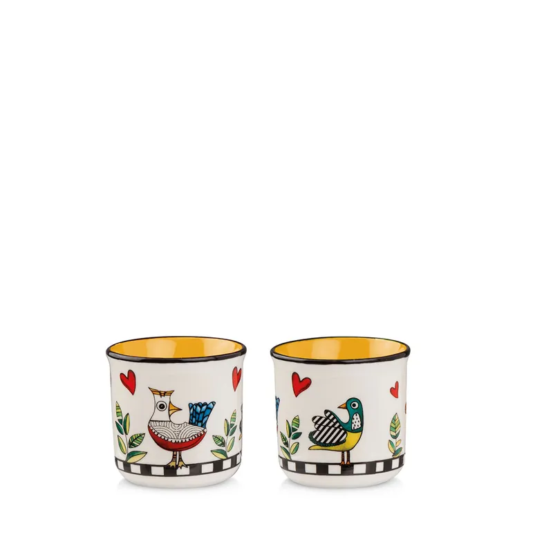 Scelto Dai Clienti Set 2 bicchieri in porcellana decorata dal design moderno