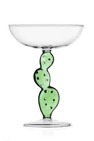 Coppa champagne in vetro con cactus Bestseller