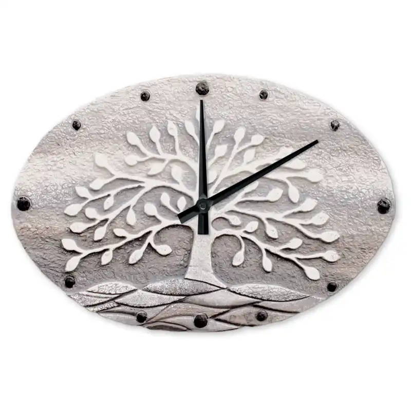 Sconto Orologio ovale con bassorilievo con retro in legno massello