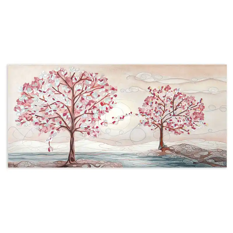 Super Prezzo Quadro grande con Bassorilievo dipinto a mano con retro in legno massello