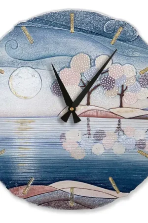 Subito Disponibile Orologio da parete rotondo con bassorilievo con retro in legno massello