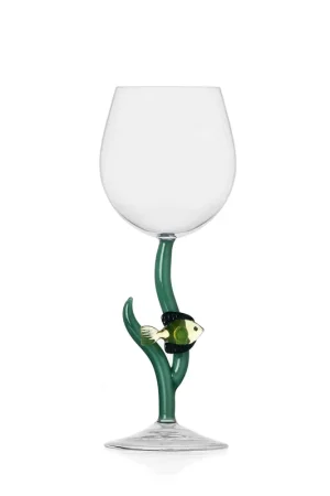 Calice in vetro con pesciolino dal design moderno ed elegante Occasione Imperdibile