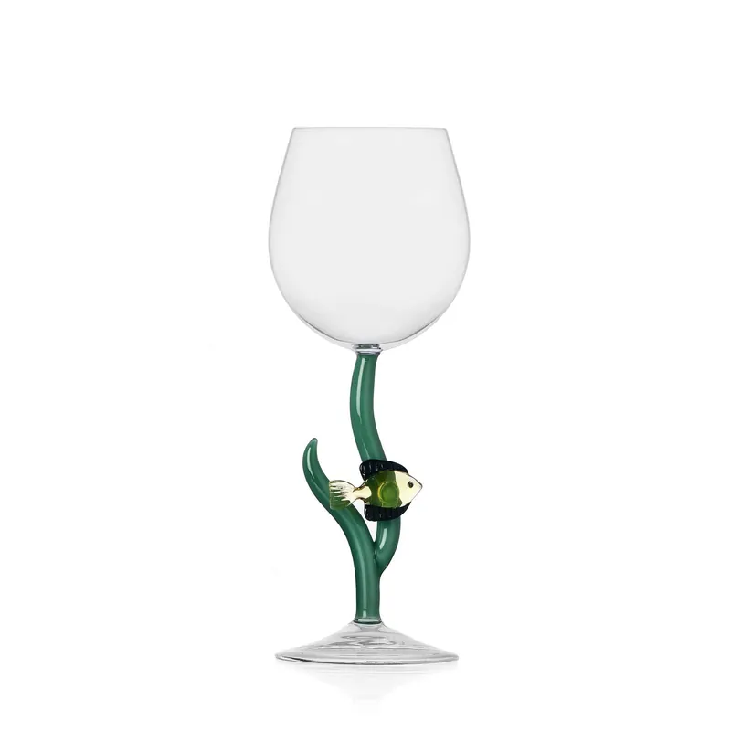 Calice in vetro con pesciolino dal design moderno ed elegante Occasione Imperdibile