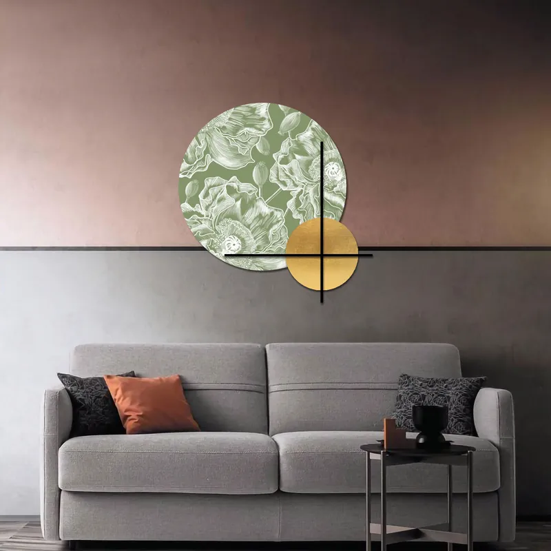 Acquista Ora Quadro pannello in legno rotondo dal design moderno con stampa applicata