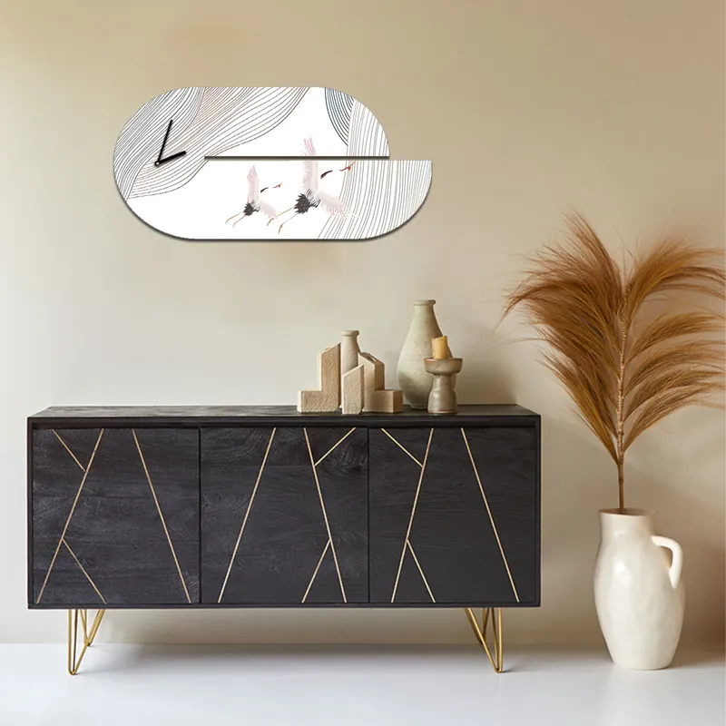 Orologio da parete in legno dal design moderno con stampa applicata Super Prezzo