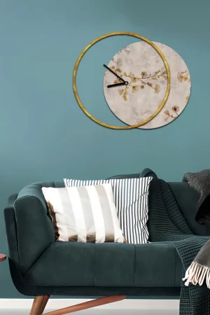 Orologio da parete rotondo in legno dal design moderno con stampa applicata Prezzo Scontato
