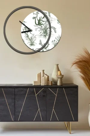 Di Tendenza Orologio da parete rotondo in legno dal design moderno con stampa applicata
