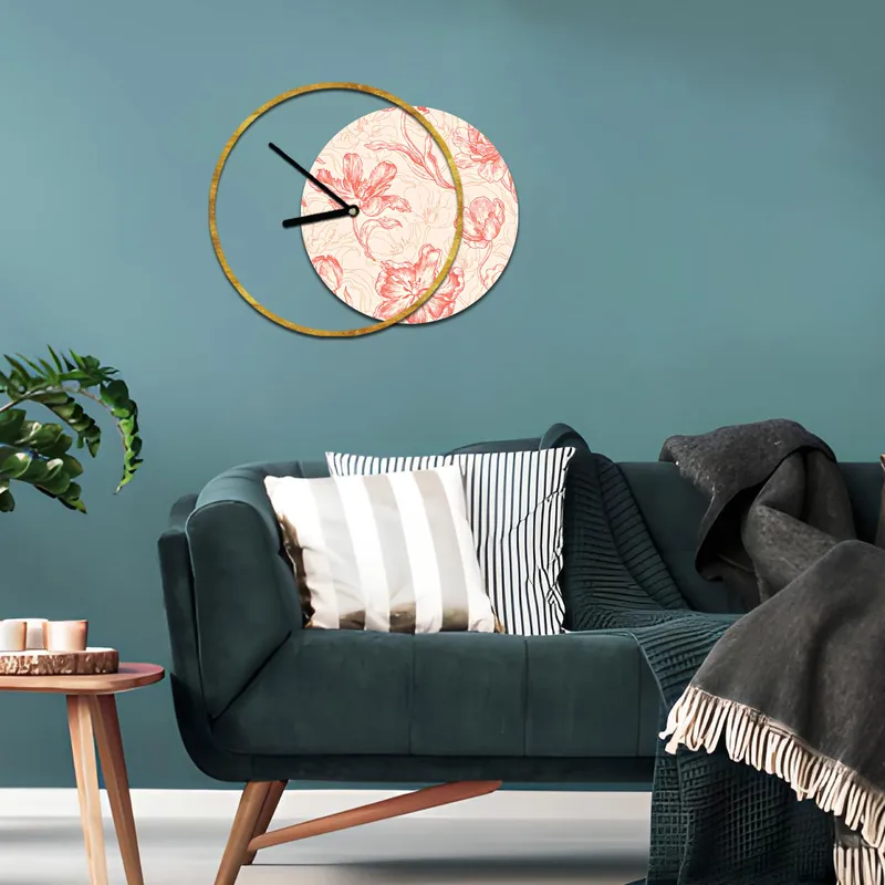 Nuovo Arrivo Orologio da parete rotondo in legno dal design moderno con stampa applicata