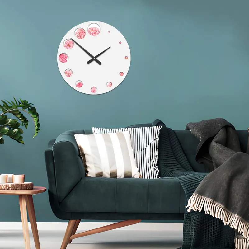 Non Perdere Orologio da parete rotondo in legno dal design moderno con stampa applicata