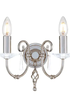 Applique a parete classica in acciaio con due diffusori per ingresso e salone - 60W - IP20 Must-Have