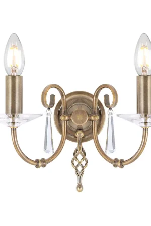 Applique a parete classica in acciaio con due diffusori per ingresso e salone - 60W - IP20 Vendita Finale