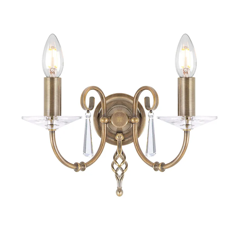 Applique a parete classica in acciaio con due diffusori per ingresso e salone - 60W - IP20 Vendita Finale