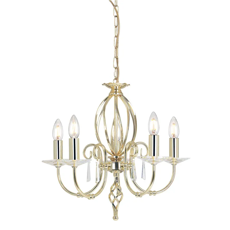 Scelto Dai Clienti Lampadario classico regolabile in altezza con cinque braccia in acciaio - 60W - IP20