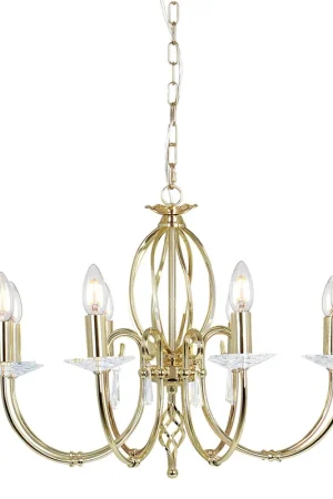 Subito Disponibile Lampadario classico regolabile in altezza grande con otto braccia in acciaio - 60W - IP20