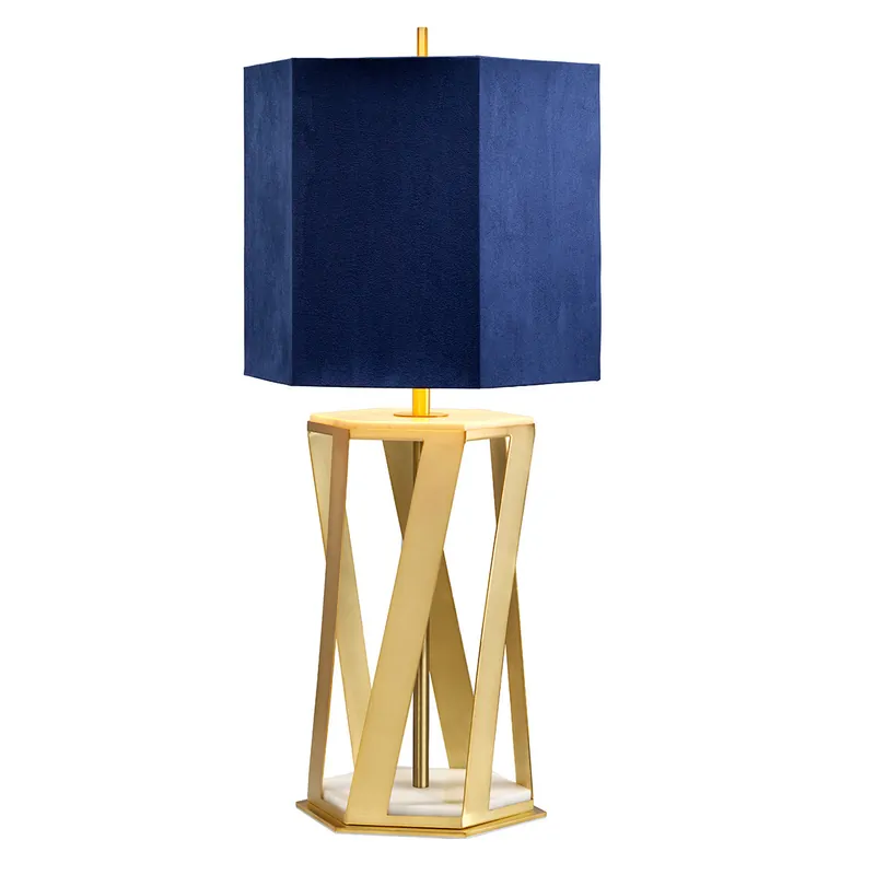 Professionale Lampada da tavolo dal design moderno in acciaio e con paralume in tessuto - 60W - IP20