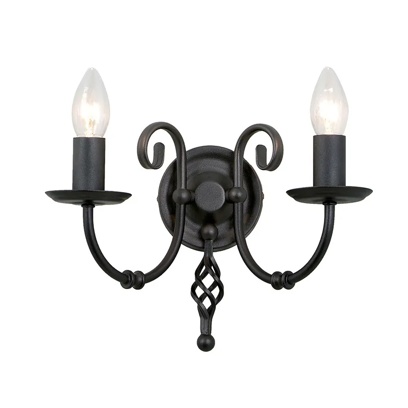 Applique classica a parete doppio diffusore in acciaio senza paralume - 60W - IP20 Pagamento Sicuro