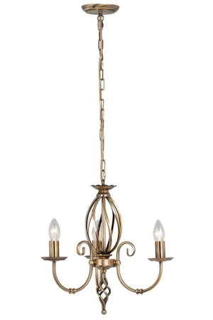 Professionale Lampadario classico da arredo con tre diffusori in acciaio senza paralume - 60W - IP20