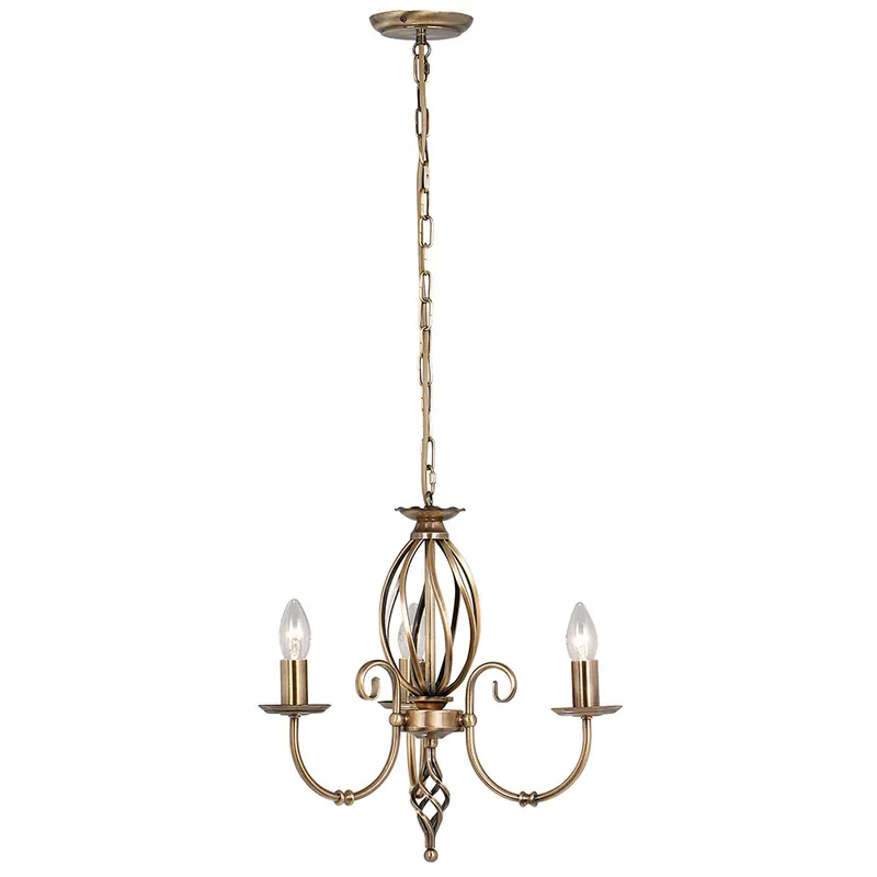 Professionale Lampadario classico da arredo con tre diffusori in acciaio senza paralume - 60W - IP20