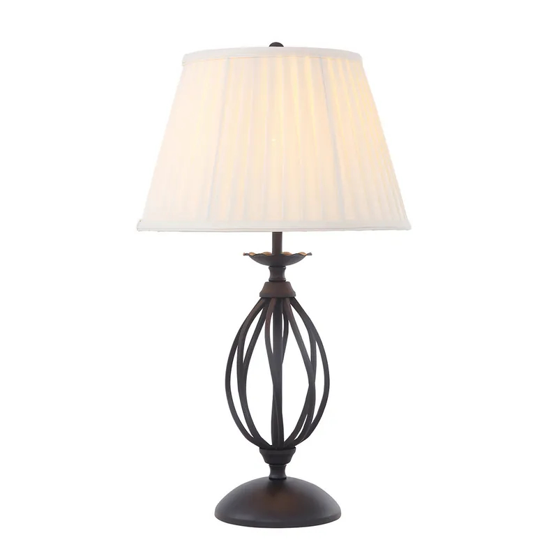 Ultima Occasione Lampada da tavolo in acciaio da arredo classico e paralume diffusore in tessuto - 60W - IP20