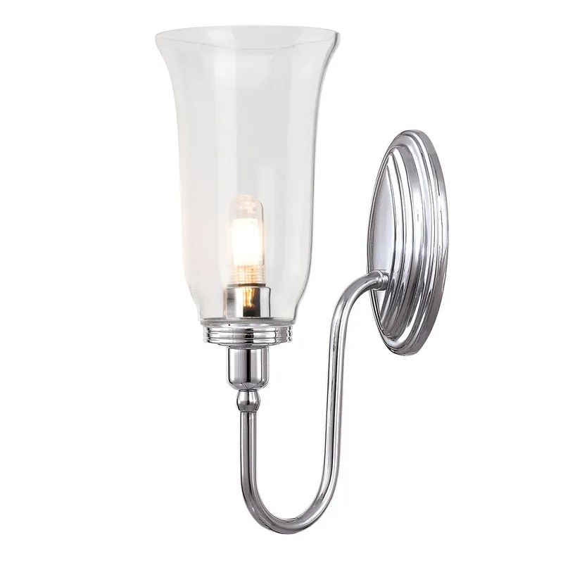 Applique a parete classica con struttura in alluminio diffusore in vetro a LED - 3W - IP44 Popolare