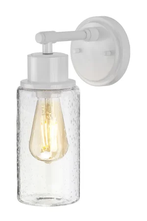 Sconto Lampada da parete per bagno struttura in acciaio e diffusore in vetro di design - 60W - IP44