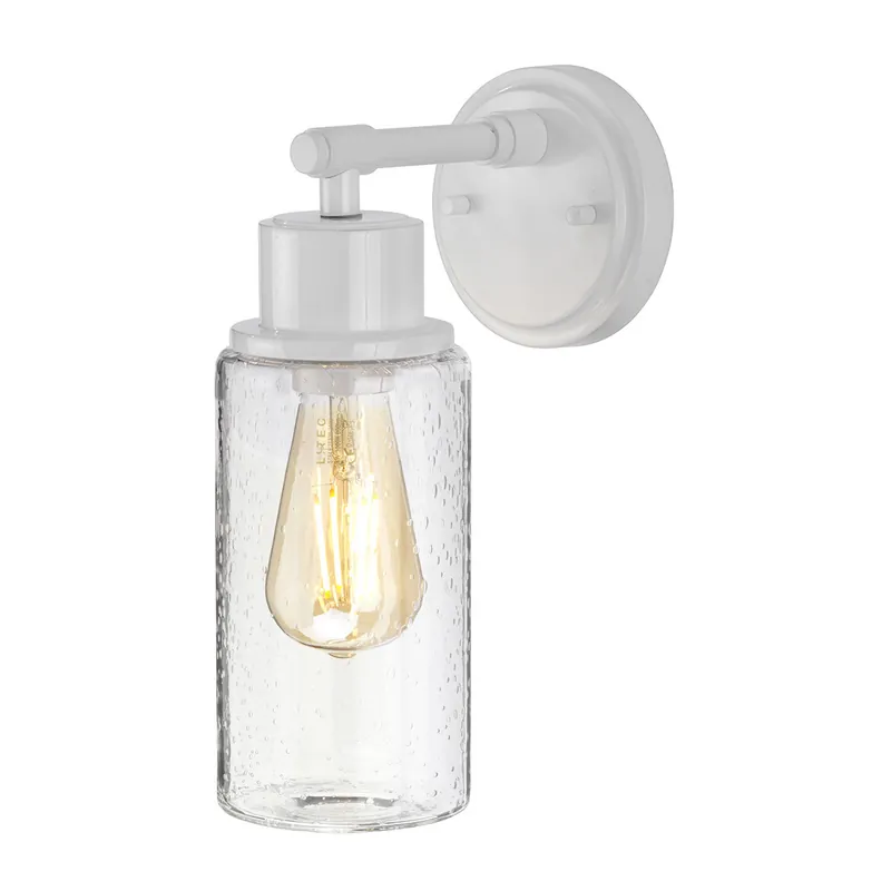 Sconto Lampada da parete per bagno struttura in acciaio e diffusore in vetro di design - 60W - IP44