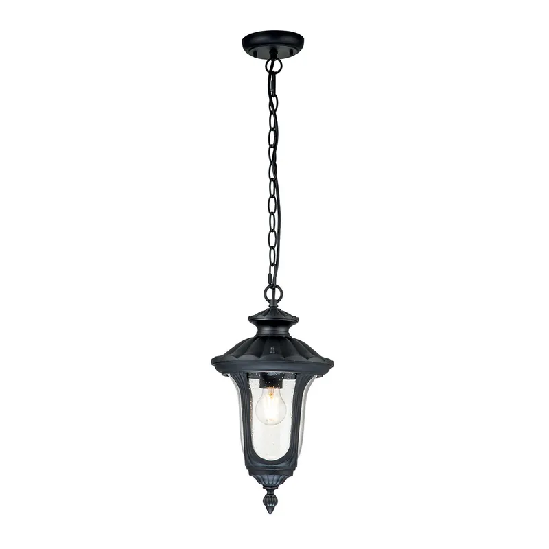 Acquista Ora Lanterna a catena piccola da esterno struttura in alluminio e diffusore in vetro - 100W - IP44
