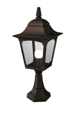 Prezzo Scontato Lampioncino da giardino in alluminio con diffusore in vetro dal design rustico - 100W - IP44