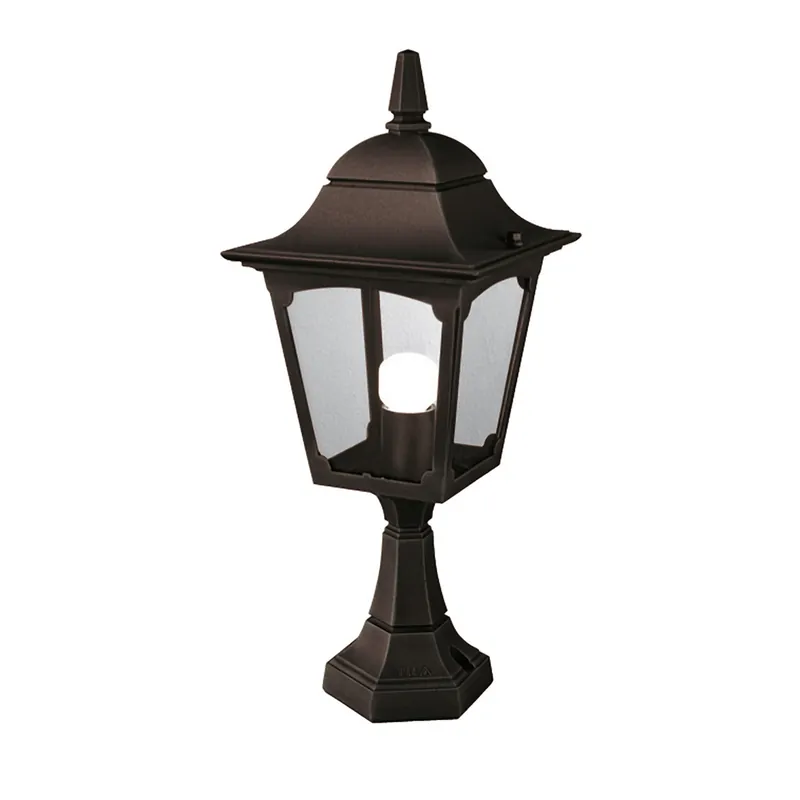 Prezzo Scontato Lampioncino da giardino in alluminio con diffusore in vetro dal design rustico - 100W - IP44