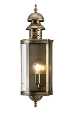 Compra Online Lanterna da parete per esterni struttura in ottone dal design rustico - 100W - IP44