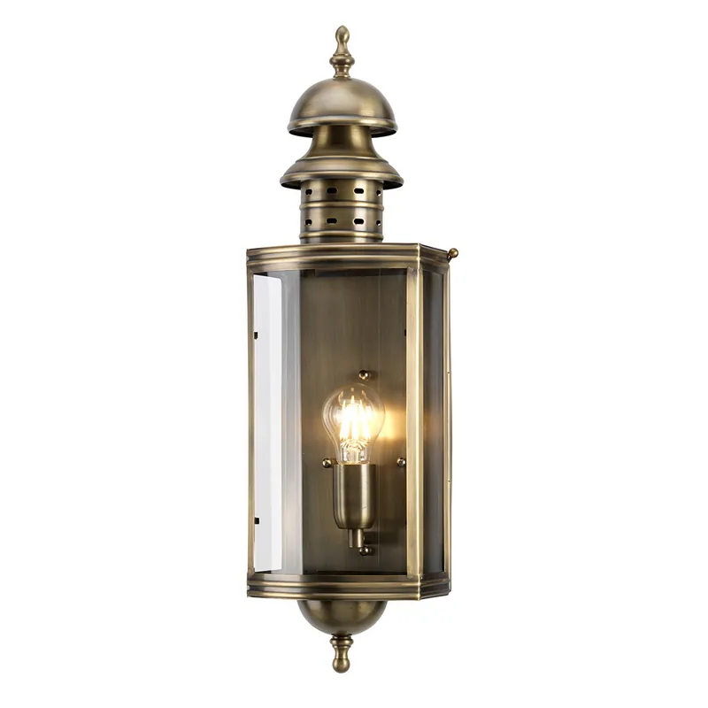Compra Online Lanterna da parete per esterni struttura in ottone dal design rustico - 100W - IP44