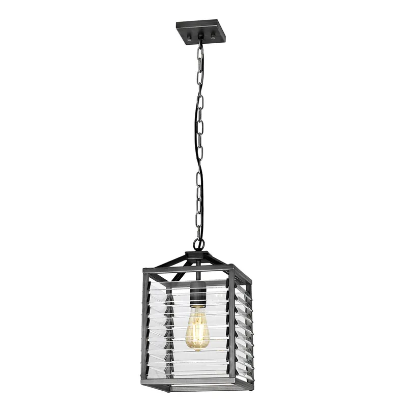 Economico Lampada a sospensione singola dal design moderno in acciaio e vetro - 60W - IP20