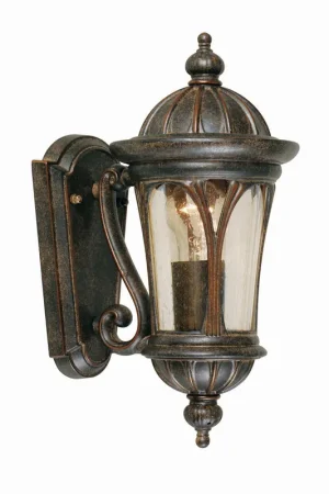Acquista Ora Lanterna da parete rustica piccola da esterni struttura in alluminio e vetro - 100W - IP44