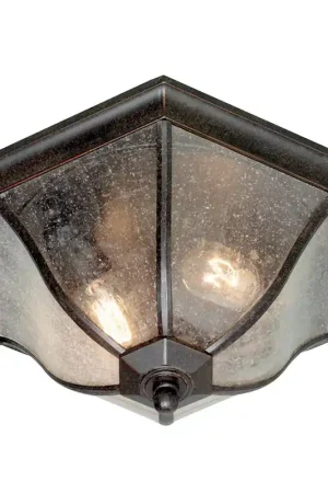 Promozione Plafoniera da esterno in alluminio e diffusore in vetro dal design rustico - 60W - IP44