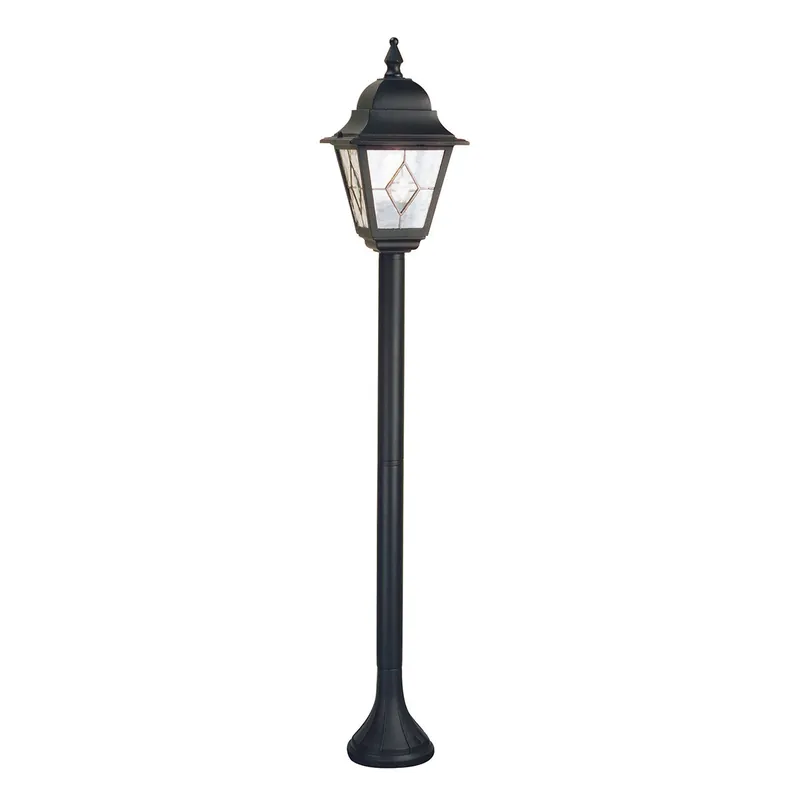 Sconto Lampione da giardino con struttura rustica in alluminio e vetro - 100W - IP44