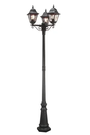 Spedizione Espresso Lampione a 3 luci da esterno e giardino con struttura in alluminio e vetro - 100W - IP44